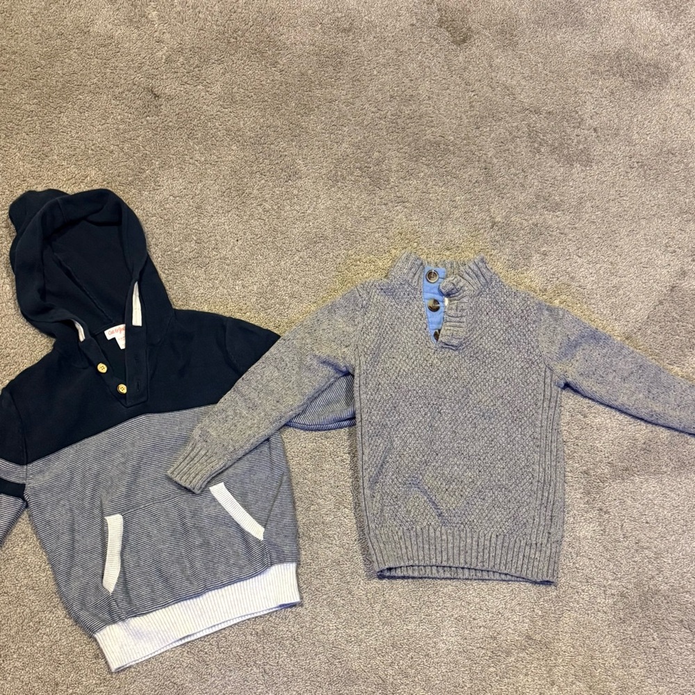 Kids' Navy and Gray Sweater Set